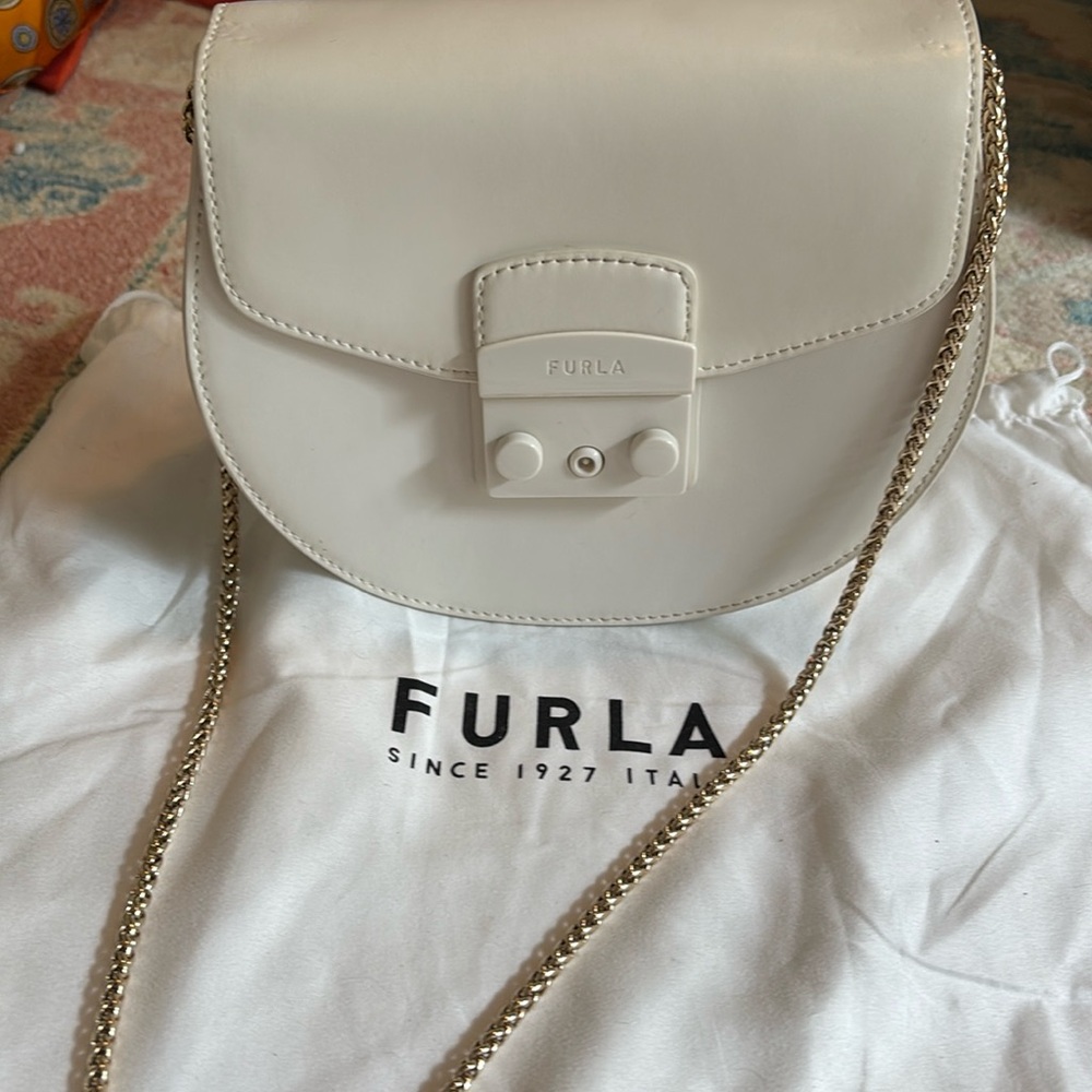 Furla white cross body bag